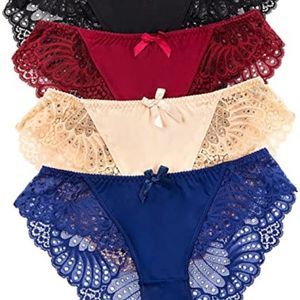 Panties Underwear Hipster Panties Sexy Lace Briefs for Women (4 Pack)